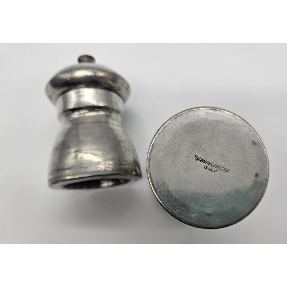 Raimond Pewter - Salt Shaker and Pepper Grinder - made in Italy - 2" tall - Picture 9 of 12